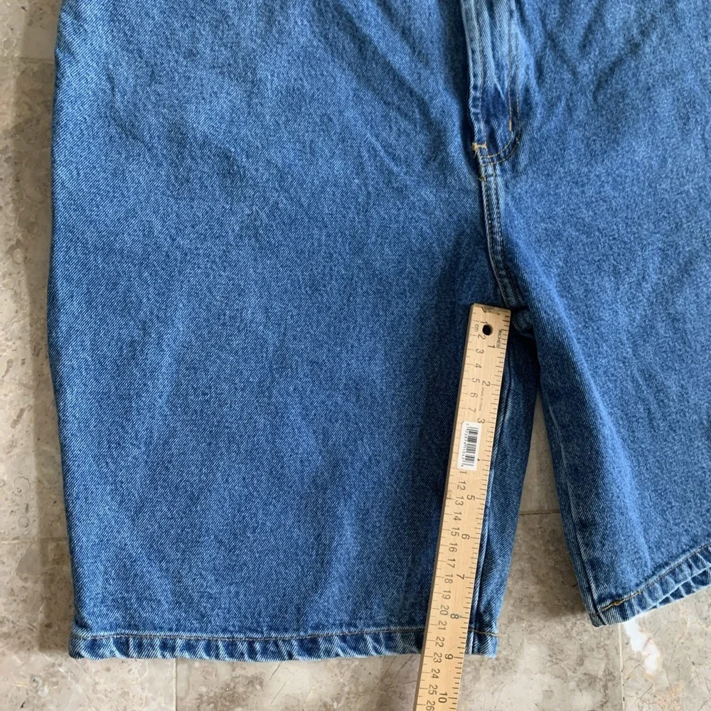Saugatuck Mens Denim Bermuda Shorts Relaxed Fit Stone Wash Jeans Blue Sz 38‎ NWT